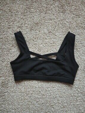 Blogilates Black Cross-Back Sports Bra